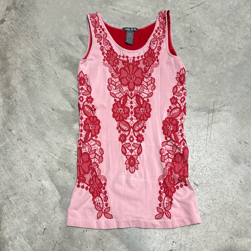 Soho Girls / Red/Pink Tank Top / Stretchy material/ One size fits all / F-100
